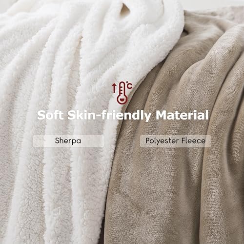 WDCOZY Sherpa Fleece Throw Blanket 108"x90", Soft Warm Bed Blankets