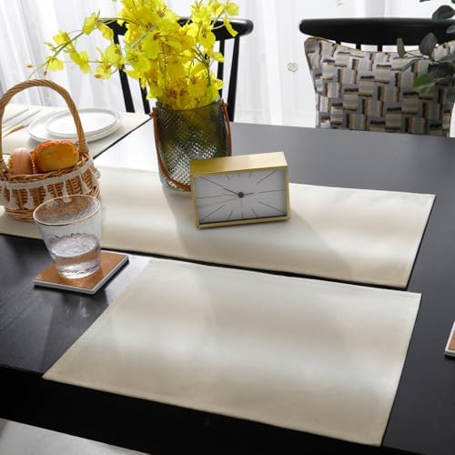 Cream Ombre Table Runner and Placemats for Dining Table,Burlap Coffee