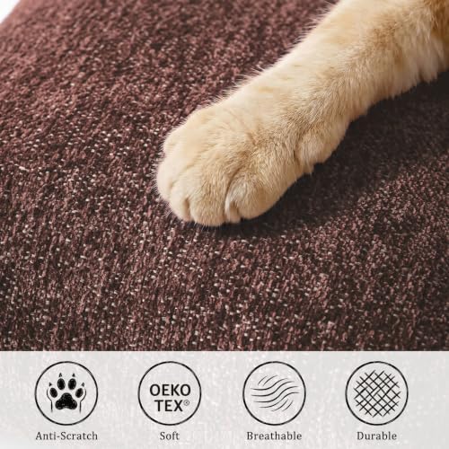 VOIR Burgundy Chenille Pillow Covers 18x18 Inch Set of 2