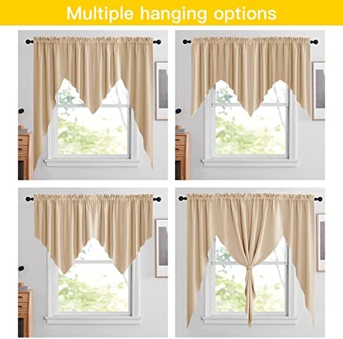 NICETOWN Room Darkening Rod Pocket Kitchen Tier Curtains - Tailored