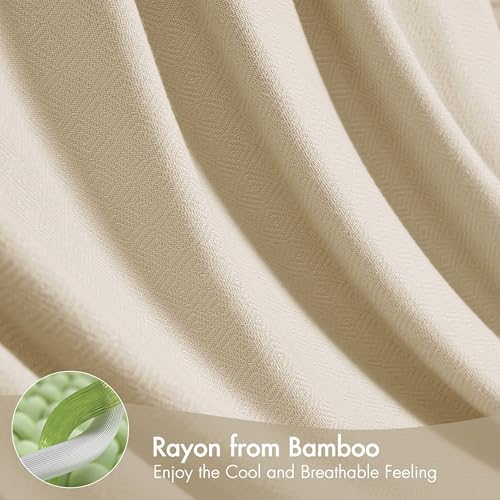 Madison Park Queen Size Summer Blanket, Ivory, 70% Rayon from Bamboo