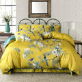 Floral Queen Duvet Cover 100% Soft Cotton 3 Piece Chic Birds Queen
