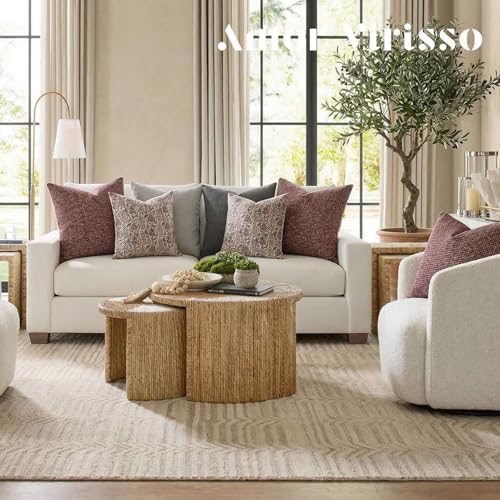 Amor Virisso Floral Pillow Covers 18x18 Set of 2 Vintage Block Print