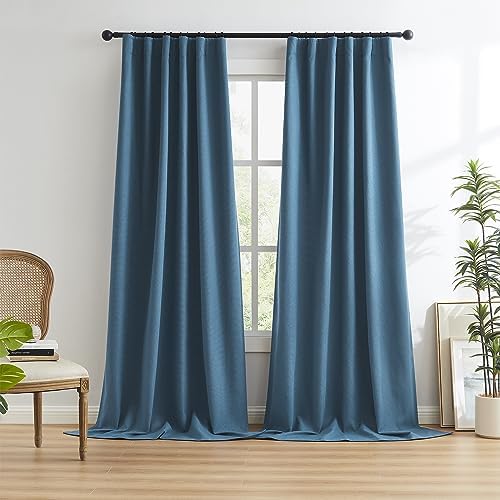 KEQIAOSUOCAI Full Shading Curtains 90 Inches Long 2 Panels Set