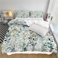 Duvet Cover Set King, Watercolor Eucalyptus Leaves Brushed Microfiber