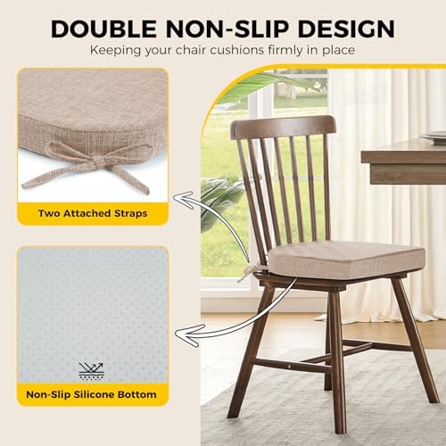 downluxe Indoor Chair Cushions for Dining Chairs,Kitchen Chair Pads