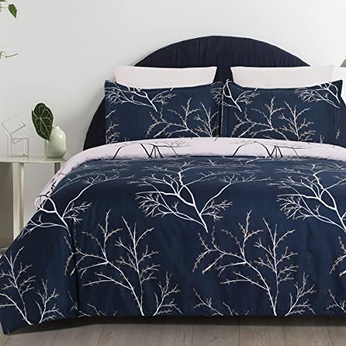Soft Brushed Microfiber Duvet Cover Set with Zipper Closure and Corner