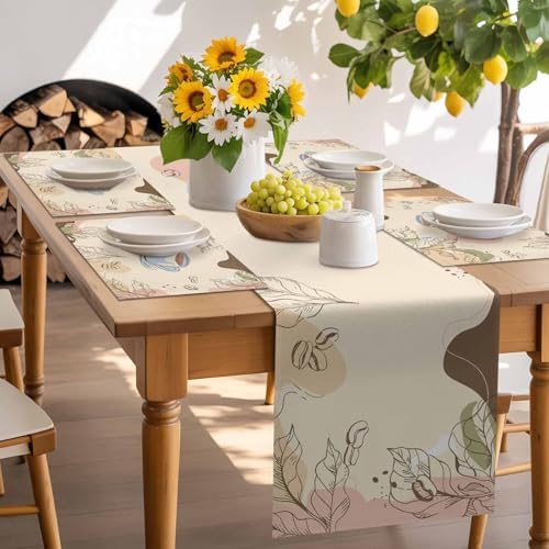Placemats Set of 8, Boho Coffee Woven Placemat, Linen Place Mats for