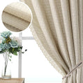 H.VERSAILTEX Linen Curtains 96 Inches Long for Back Tab Boho Style