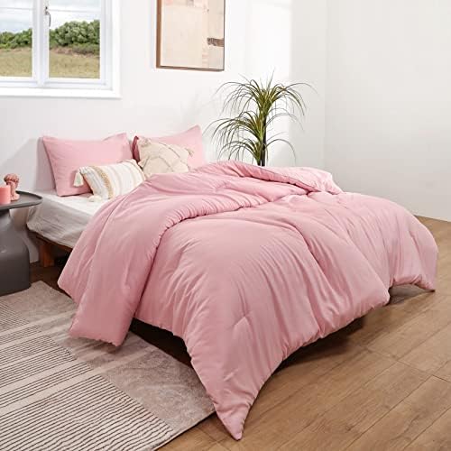 ROSGONIA Pink California King Comforter Set, 3pcs Oversized Boho