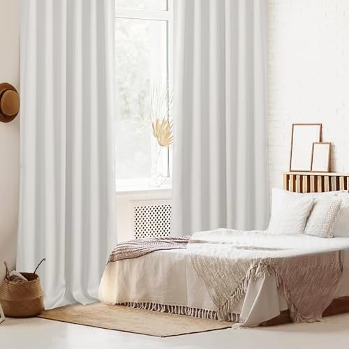 DWCN Ivory Curtains108 inches Long for Living Room - Elegant Thermal
