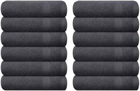 GLAMBURG Ultra Soft 12-piece Washcloths Set 13x13-100% Ringspun Cotton
