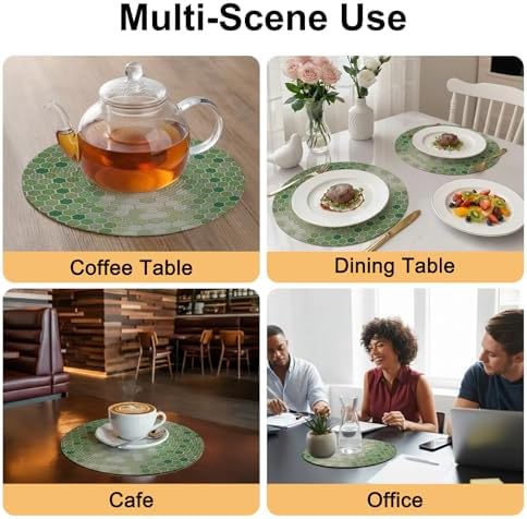 Neutral Honeycomb Round Braided Placemats Set of Set of 8 Heat
