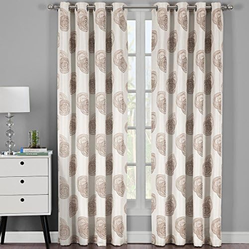 Royal Hotel Lafayetee Brown, Top Grommet Jacquard Window Curtain