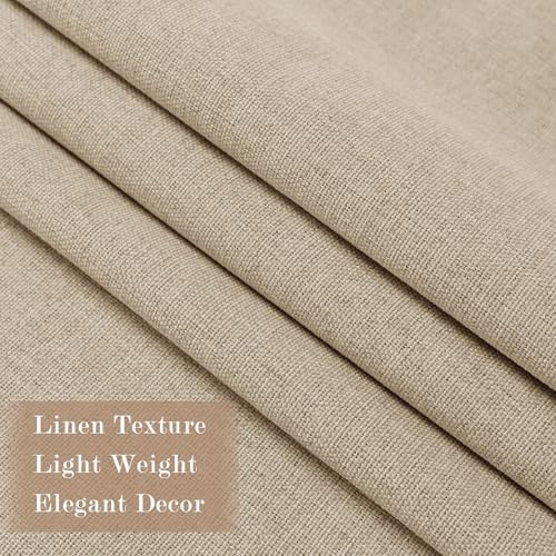 Fcosie Sand Beige Extra Long Linen Blended Curtains 108 Inches Long
