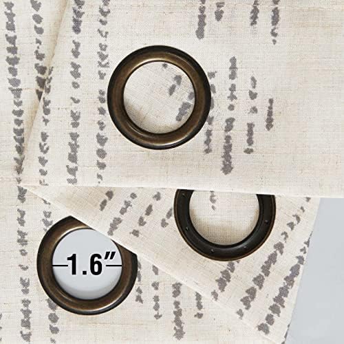 jinchan Linen Curtains Farmhouse Boho Drapes 63 Inch Grommet 2 Panels