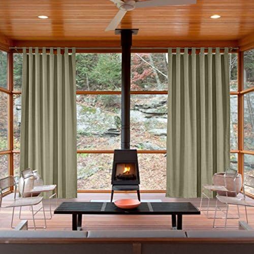 ChadMade 84" W x 96" L Polyster Linen Drapes with Blackout Lining Tab