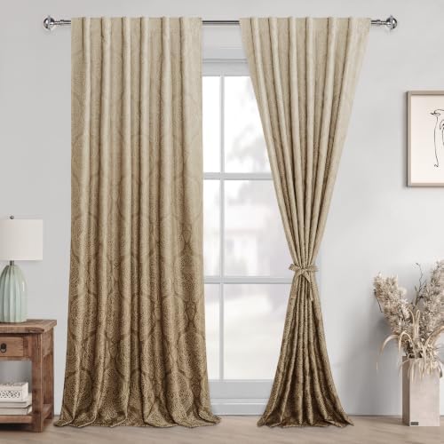 DWCN Ombre Curtains for Bedroom 96 inches Length - Back Tab Elegant