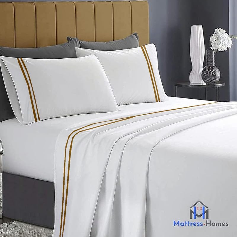 Mattress-Homes Full Sheet Set 4 Piece, 100% Long Staple Cotton Sateen