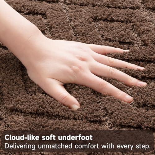 Bsmathom 3 Piece Bathroom Rug Sets, Non Slip Microfiber Bath Mat