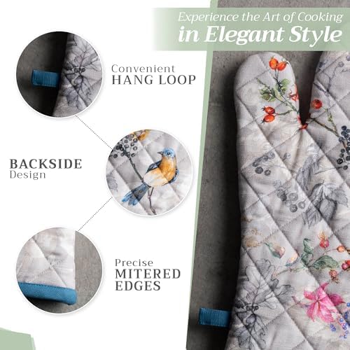 Maison d' Hermine 100% Cotton Oven Mitt & Pot Holder Set