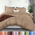 Duvet Cover Queen, 3 Piece Cotton Like Polyester With Zipper Closure