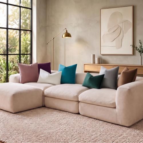 JUSPURBET 22x22 Decorative Velvet Throw Pillow Covers Set of 2,Army