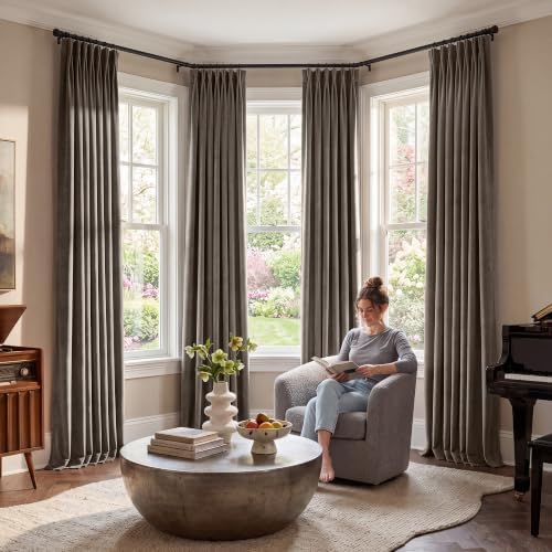 NICETOWN Full Blackout Pleated Curtains 96 inch Length 2 Panels