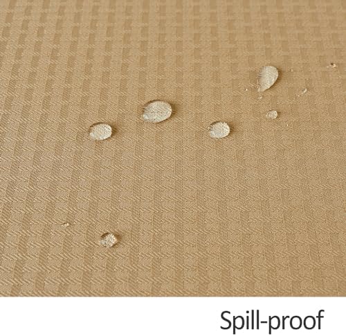 maxmill Round Weaved Texture Design Tablecloth Spill-Proof Wrinkle
