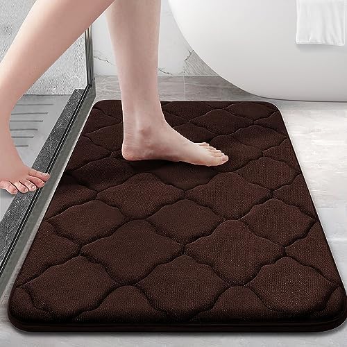 OLANLY Memory Foam Bath Rugs and Toilet Rug U-Shaped, Bath Rug Size