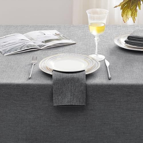 Softalker Large Rectangular Table cloth 120 x 60 inch Grey Linen