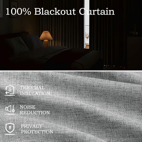 Pinch Pleated Room Darkening Linen Curtains, 84W x 108L, 1 Panel