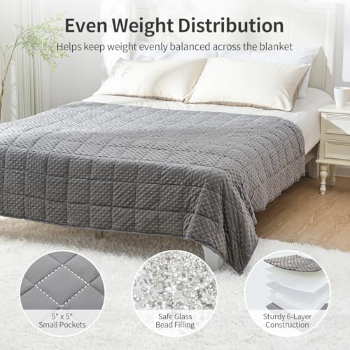 Uttermara Cooling Weighted Blanket for Adults, 12 lbs Queen Size 60" x