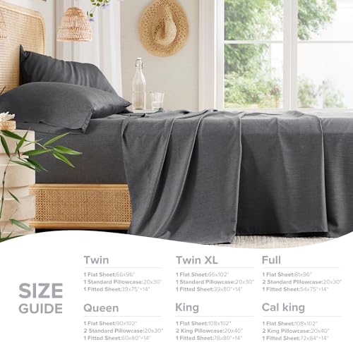Comfort Spaces Twin XL Sheet Set 3pcs, Rayon Derived from Bamboo, Dark