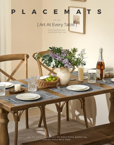 Grey Placemats, Heat Resistant Non-Slip Place mats for Dining Table