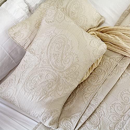 Brandream 6PC Beige Quilts Set Queen King Size Cotton Farmhouse