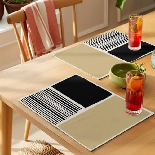 Placemats Set of 8, Beige Woven Placemat, Linen Place Mats for