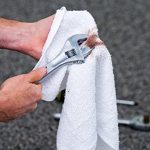 S&T INC. Cotton Terry Cleaning Towels, 48 Pack, 14" x 17", White