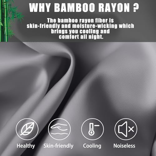 Pillow Cases Standard Size 2 Pack, Bamboo Rayon Cooling Pillowcases