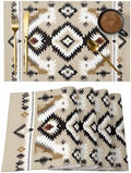 Placemats Set of 8, Black Brown Boho Woven Placemat, Linen Place Mats