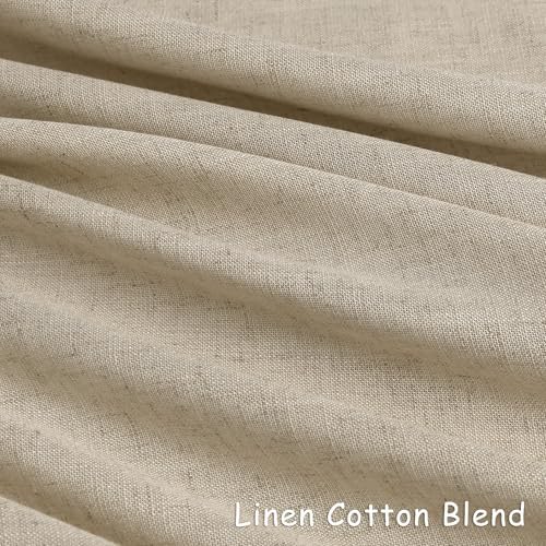 Aersas Linen Curtains 84 Inch Long for Living Room Grommet Taupe