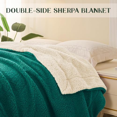 Exclusivo Mezcla Reversible Sherpa Fleece Blanket Twin Size, 60x80