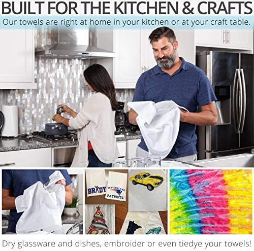 Aunti Em's Kitchen Flour Sack Towels for Embroidery, Steel Grey