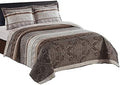 sheetsnthings 7PC Queen Size Bedding Set- Callisto Taupe Lightweight