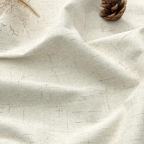 100% Blackout Linen Textured Curtains for Bedroom Full Light Blocking