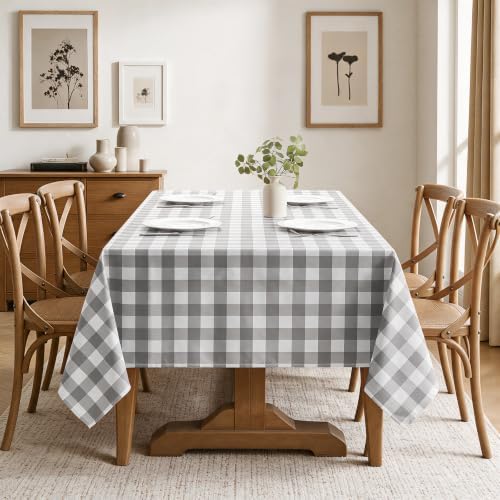 Veblandy Checkered Tablecloth Square Waterproof Gingham Table Cloth