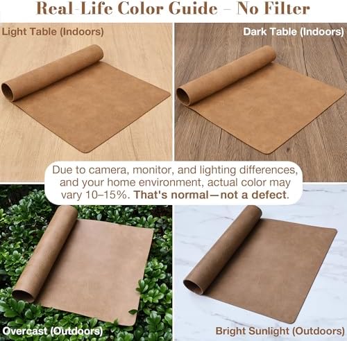 Roxifina Faux Leather Placemats Set of 6, Vinyl Placemats Heat