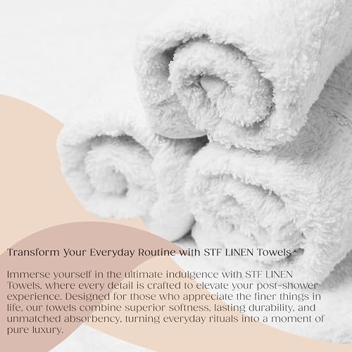 (Pack of 12 White Bath Towels Bulk 24x48 Inches - Economy Cheap for Commercial Uses, Gym, Salon, Spa & Hair -Lightweight Quick Drying - Sets Bulk