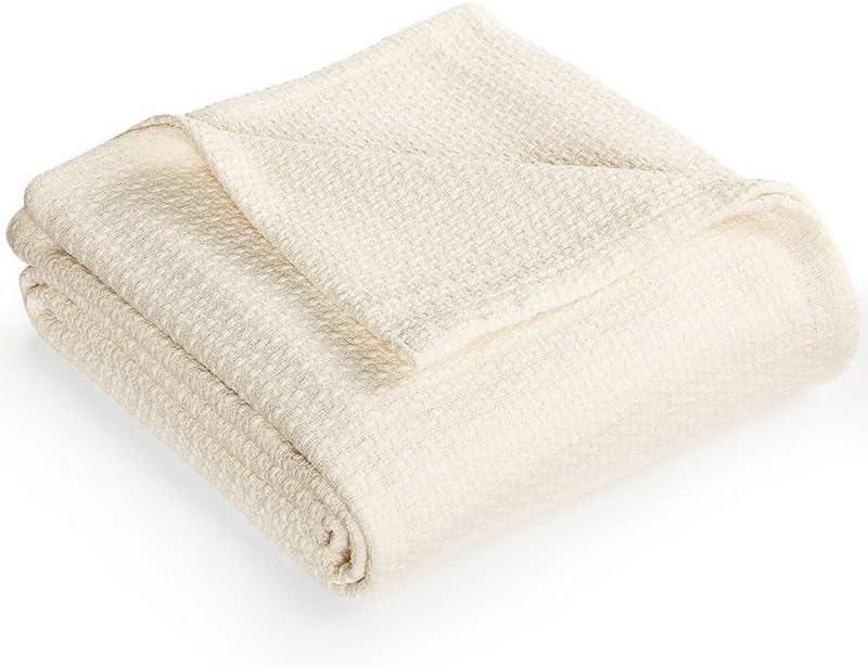 Waffle Knit Blanket for Queen Size Cooling Comfort Soft and Breathable