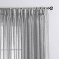 Sheer Curtains 108 inches Long, Faux Linen Double Pleated Window Sheer